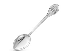 Серебряная чайная ложка со знаком зодиака "Весы" в овальной рамке на ручке